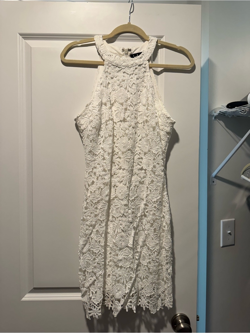 White Lace Halter Dress - Elegant Women's Cocktail Dress